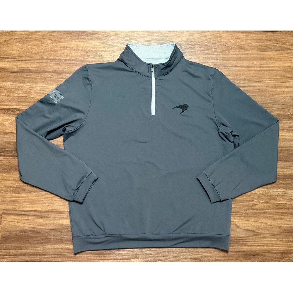 McLaren Formula 1 Team Cisco Mens Gray Quarter Zip Performance Pullover Sz L